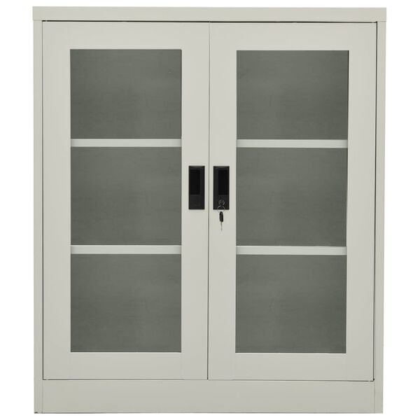vidaXL Ντουλάπα Γραφείου 90 x 40 x 105 εκ. Ανοιχτό Γκρι Ατσάλινη