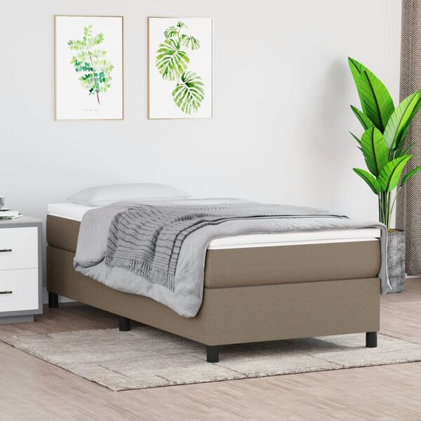 vidaXL &Kappa;&rho;&epsilon;&beta;ά&tau;&iota; Boxspring &mu;&epsilon; &Sigma;&tau;&rho;ώ&mu;&alpha; Taupe 80x200 &epsilon;&kappa;. &Upsilon;&phi;&alpha;&sigma;&mu;ά&tau;&iota;&nu;&omicron;