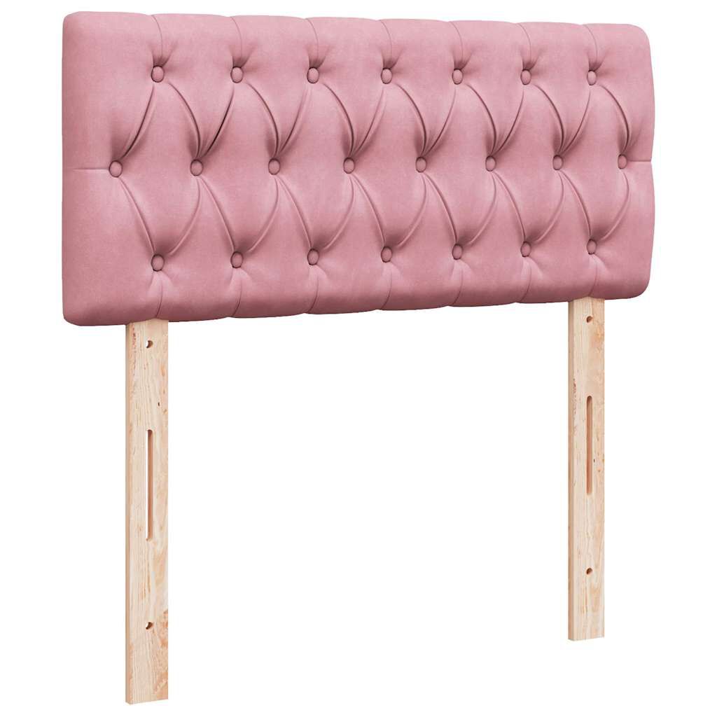 vidaXL Οθωμανικό κρεβάτι με στρώμα ροζ 90x200cm Velvet