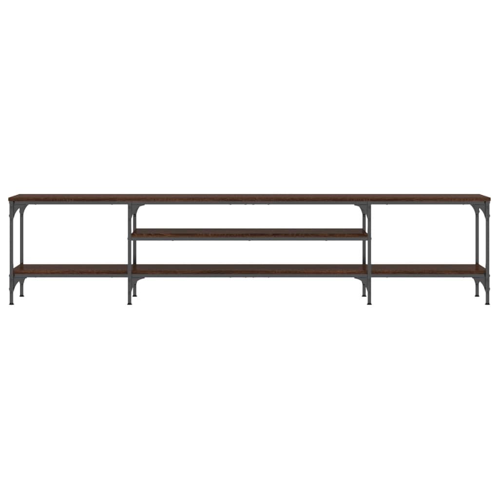 vidaXL Έπιπλο Τηλεόρασης Καφέ Δρυς 201x35x45 εκ. Επεξ. Ξύλο/Σίδερο