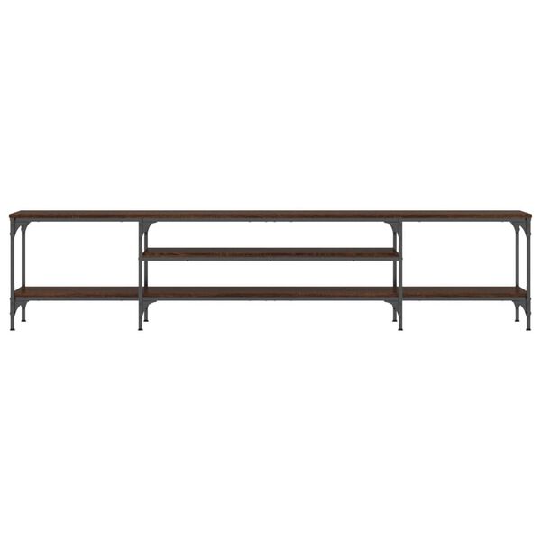 vidaXL Έπιπλο Τηλεόρασης Καφέ Δρυς 201x35x45 εκ. Επεξ. Ξύλο/Σίδερο