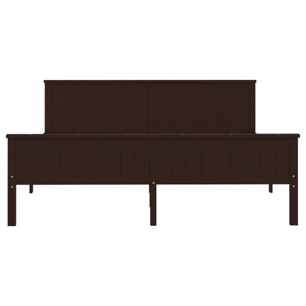 vidaXL Πλαίσιο Κρεβατιού Σκούρο Καφέ 180 x 200 εκ. Μασίφ Ξύλο Πεύκου