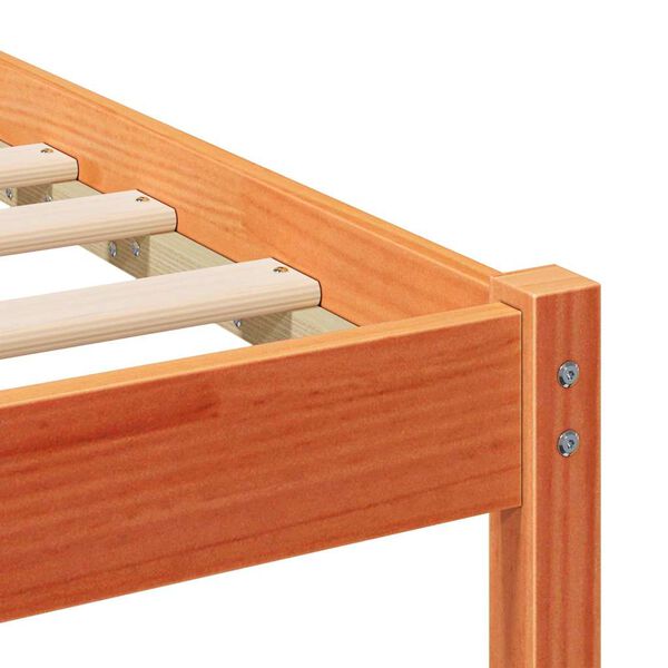 vidaXL Σκελετός Κρεβατιού Καφέ κεριού 120 x 200 cm Μασίφ ξύλο πεύκου