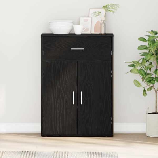 vidaXL Πλαϊνό γραφείο Μαύρη δρυς 79 x 38 x 80 εκ. Επεξεργασμένο ξύλο