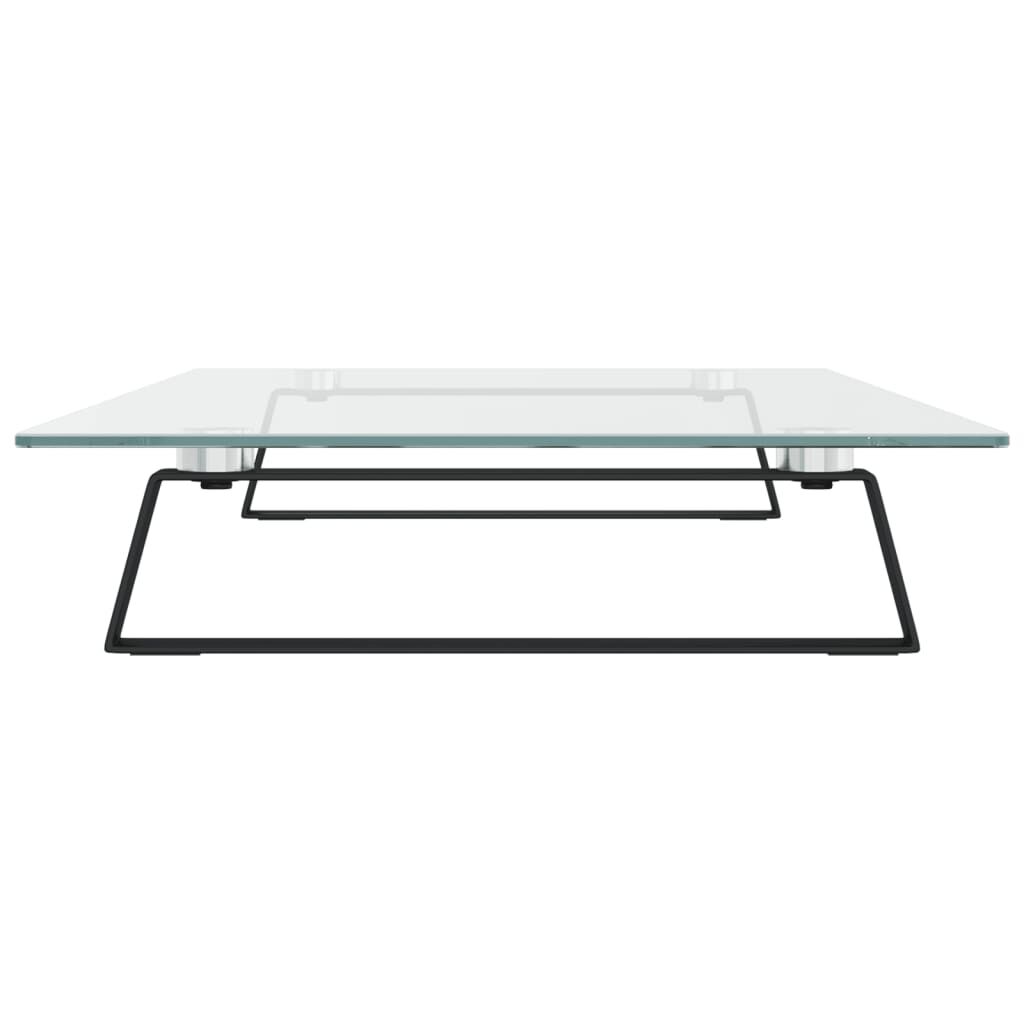 vidaXL Βάση Οθόνης Μαύρη 80x35x8 εκ. από Ψημένο Γυαλί και Μέταλλο