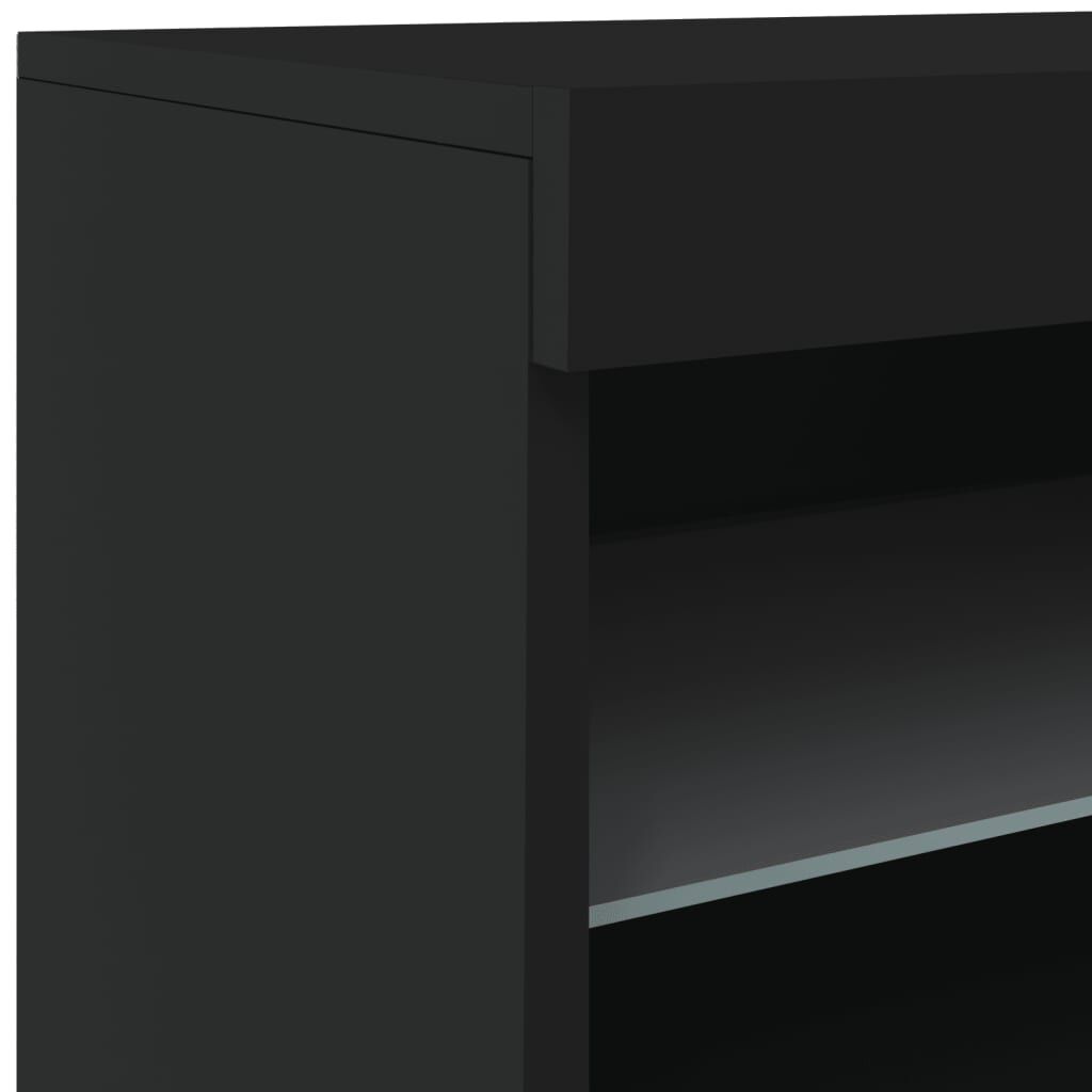 vidaXL Μπουφές με Φώτα LED Μαύρος 60 x 37 x 67 εκ.