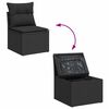 vidaXL Σετ Καναπέ Κήπου με μαξιλάρι 7 pcs Μαύρο 55 x 55 x 37 εκ