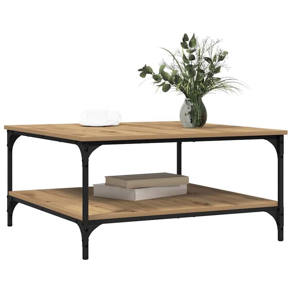 vidaXL Τραπεζάκι σαλονιού artisan δρυς 80 x 80 x 40 cm