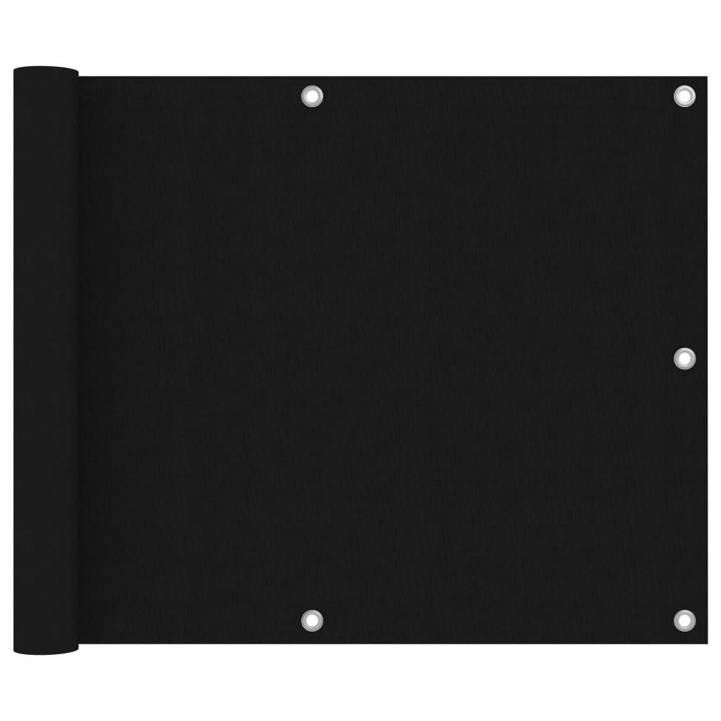 vidaXL Διαχωριστικό Βεράντας Μαύρο 75 x 300 εκ. Ύφασμα Oxford