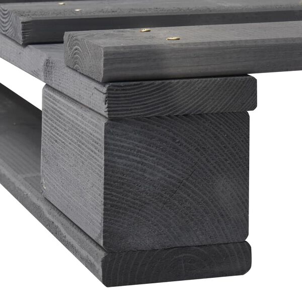 vidaXL Πλαίσιο Κρεβατιού Γκρι 140 x 200 εκ. Παλέτες Μασίφ Ξύλο Πεύκου