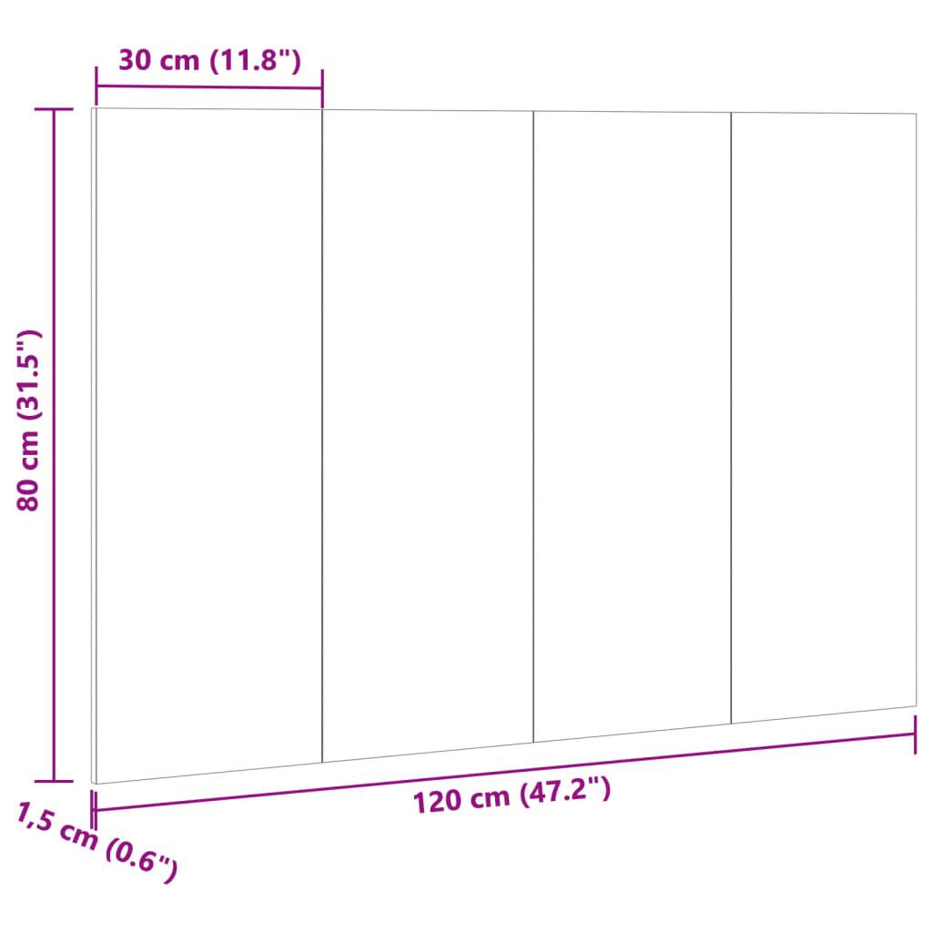 vidaXL Κεφαλάρι κρεβατιού Παλιό ξύλο 120x1,5x80 cm