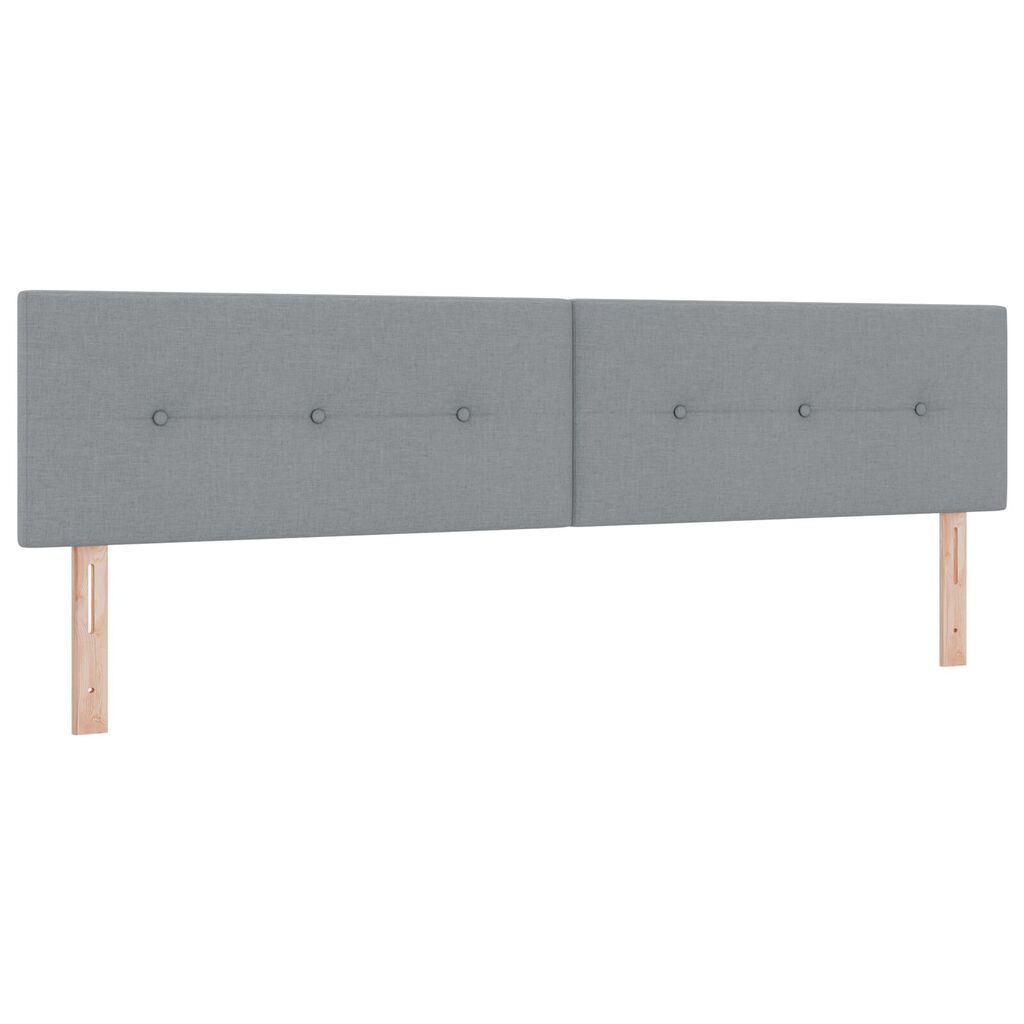 vidaXL Κρεβάτι Box Spring με Στρώμα & LED Φως Γκρι 200x200 εκ. Υφάσματος