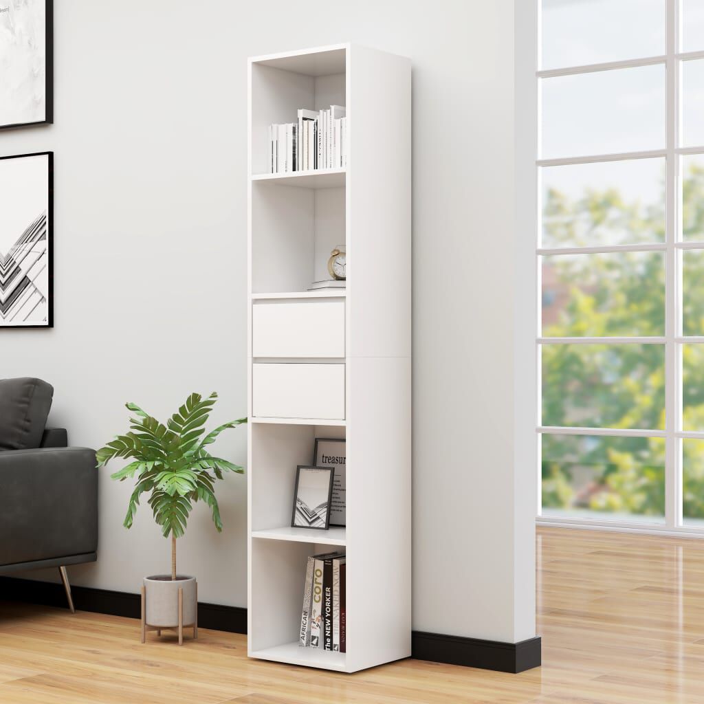 vidaXL Βιβλιοθήκη Λευκή 36 x 30 x 171 εκ. από Επεξ. Ξύλο