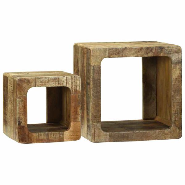 vidaXL Μονάδα Τηλεόρασης 2 pcs Καφέ Μασίφ ακατέργαστο ξύλο μάνγκο
