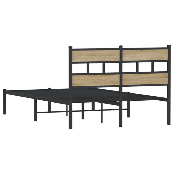 vidaXL Σκελετός Κρεβ. Χωρίς Στρώμα Sonoma Δρυς 120x200 εκ. Μεταλλικό