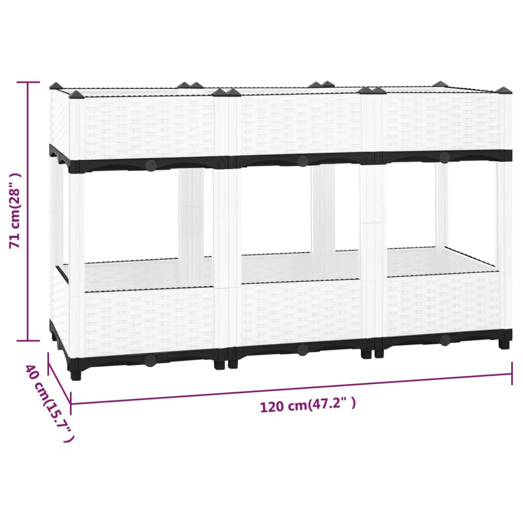 vidaXL Ζαρντινιέρα 120 x 40 x 71 εκ. από Πολυπροπυλένιο