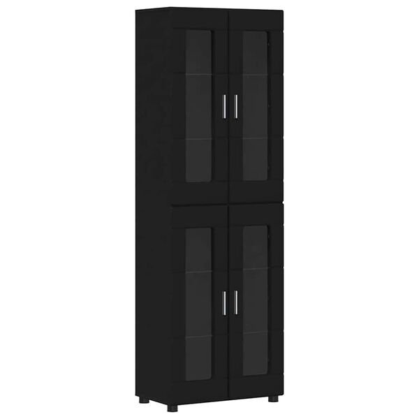vidaXL Highboard &mu;&epsilon; &rho;ά&phi;&iota; &Mu;&alpha;ύ&rho;&omicron; 60 x 35 x 182 &epsilon;&kappa;. &Epsilon;&pi;&epsilon;&xi;&epsilon;&rho;&gamma;&alpha;&sigma;&mu;έ&nu;&omicron; &xi;ύ&lambda;&omicron;