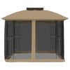 vidaXL Κιόσκι με Διπλούς Τοίχους/Δίχτυ Taupe 2,94x2,94 μ. από Ατσάλι