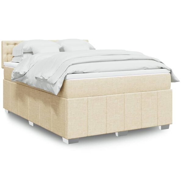vidaXL &Kappa;&rho;&epsilon;&beta;ά&tau;&iota; Boxspring &mu;&epsilon; &Sigma;&tau;&rho;ώ&mu;&alpha; &Kappa;&rho;&epsilon;&mu; 160x200 &epsilon;&kappa;. &Upsilon;&phi;&alpha;&sigma;&mu;ά&tau;&iota;&nu;&omicron;