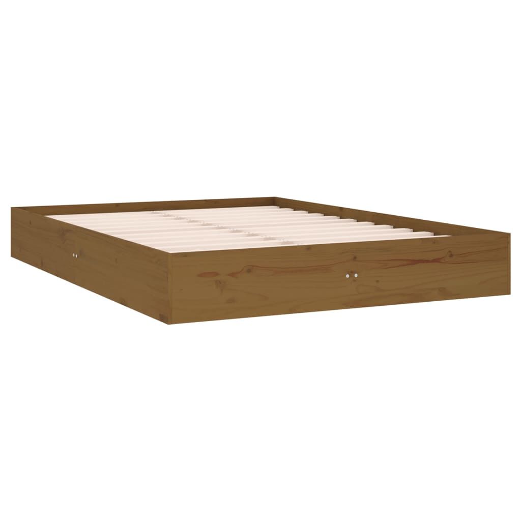 vidaXL Πλαίσιο Κρεβατιού Μελί 135 x 190 εκ Ξύλο Πεύκου Double