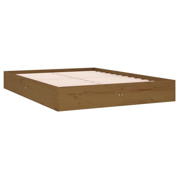 vidaXL Πλαίσιο Κρεβατιού Μελί 135 x 190 εκ Ξύλο Πεύκου Double
