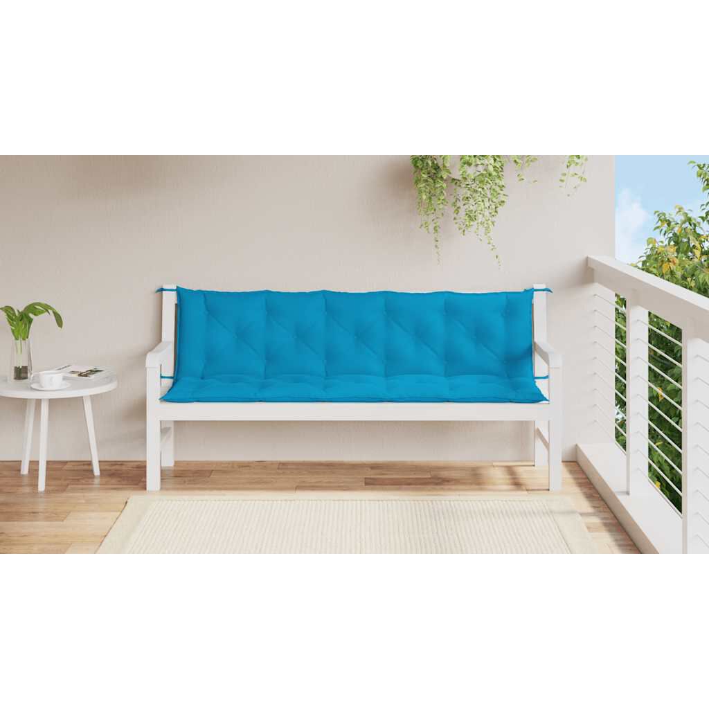 vidaXL Μαξιλάρι Πάγκου Κήπου Γαλάζιο 180x(50+50)x7 εκ. Ύφασμα Oxford
