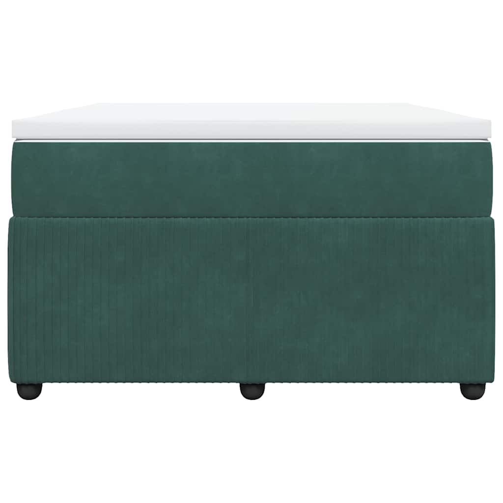 vidaXL Κρεβάτι Boxspring με Στρώμα Σκούρο Πράσινο 120x190εκ. Βελούδινο