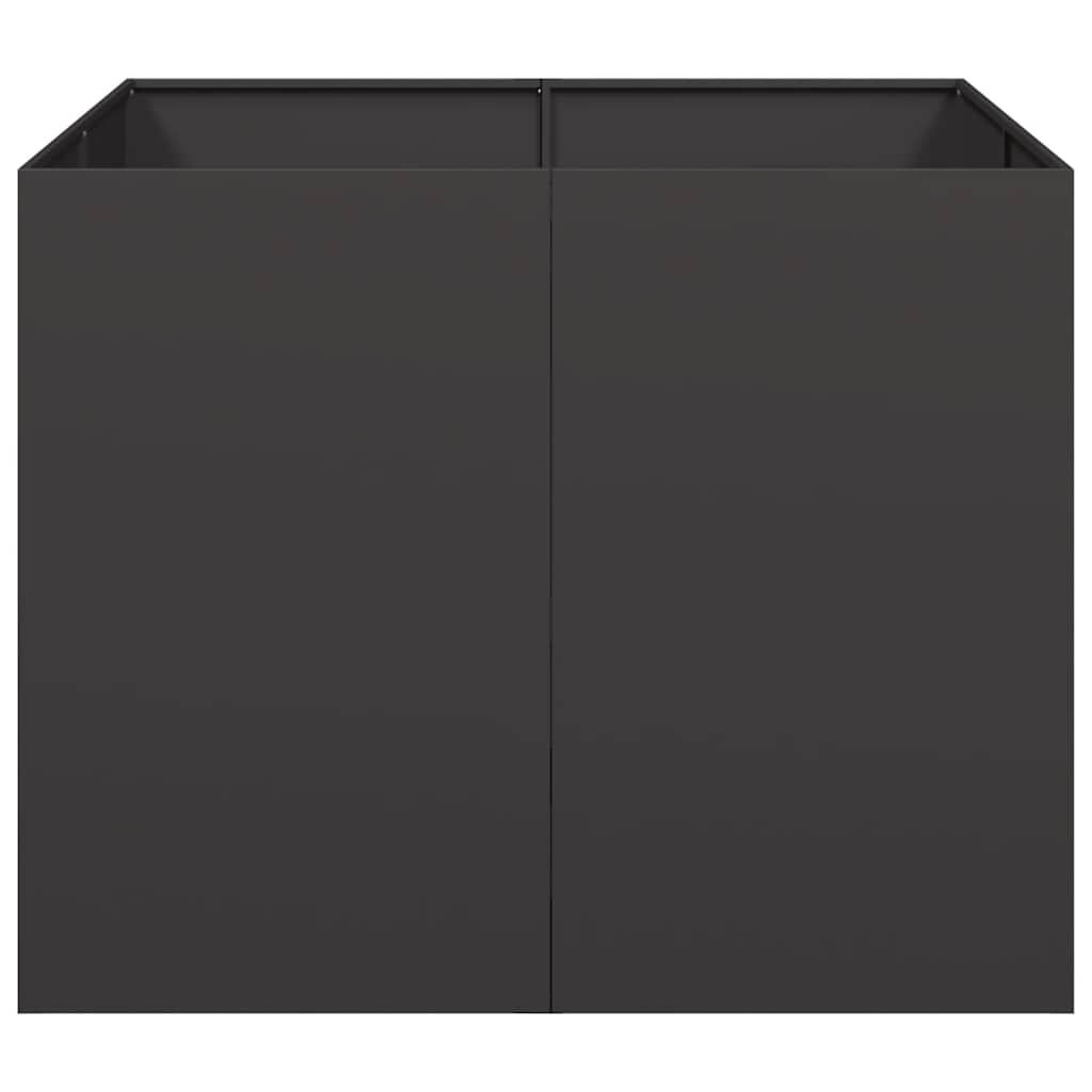 vidaXL Ζαρντινιέρα Μαύρη 100x100x80 εκ. από Χάλυβα