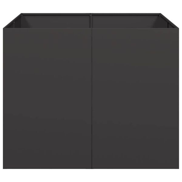 vidaXL Ζαρντινιέρα Μαύρη 100x100x80 εκ. από Χάλυβα