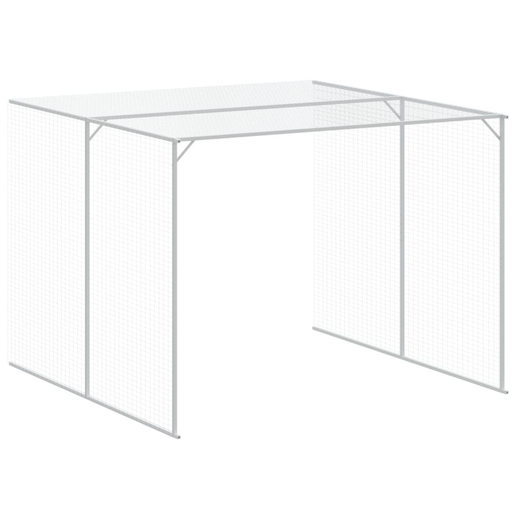 vidaXL Σπιτάκι Σκύλου με Αυλή Ανθρακί 214x1069x181 εκ. Γαλβαν. Χάλυβας