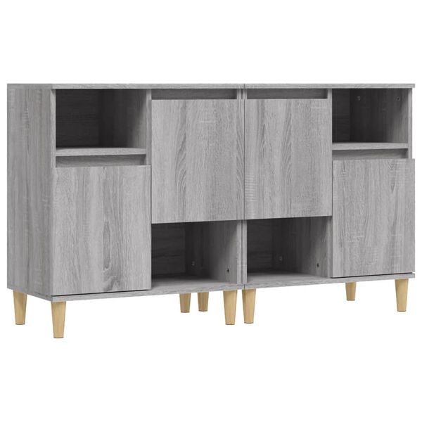 vidaXL Ντουλάπι 2 τεμ. Γκρι Sonoma 60x35x70 εκ. από Επεξεργασμένο Ξύλο