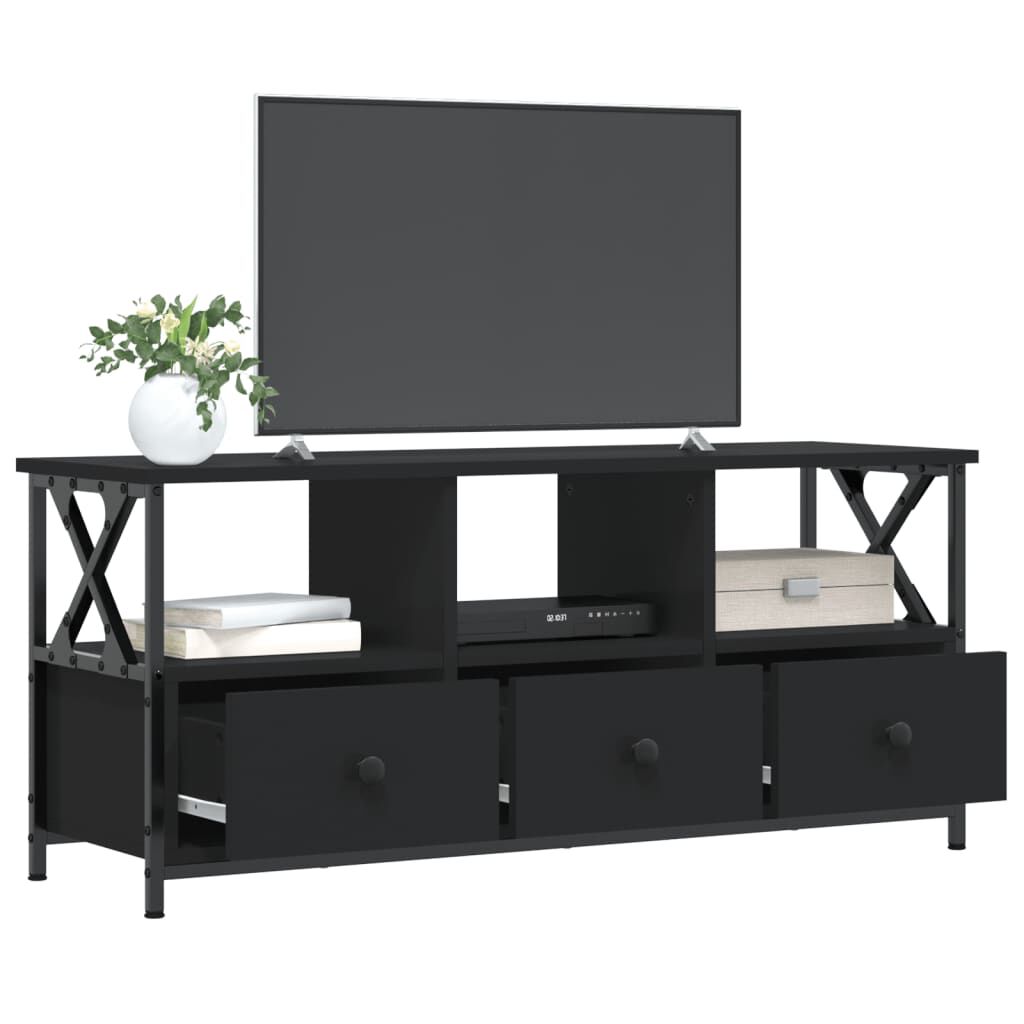 vidaXL Έπιπλο Τηλεόρασης Μαύρο 102x33x45 εκ. Επεξεργασμένο Ξύλο/Σίδερο