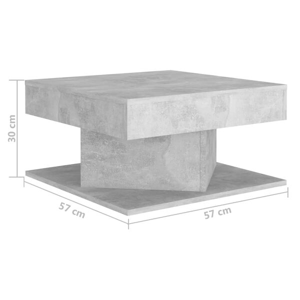 vidaXL Τραπεζάκι Σαλονιού Γκρι Σκυρ. 57 x 57 x 30 εκ. από Επεξ. Ξύλο