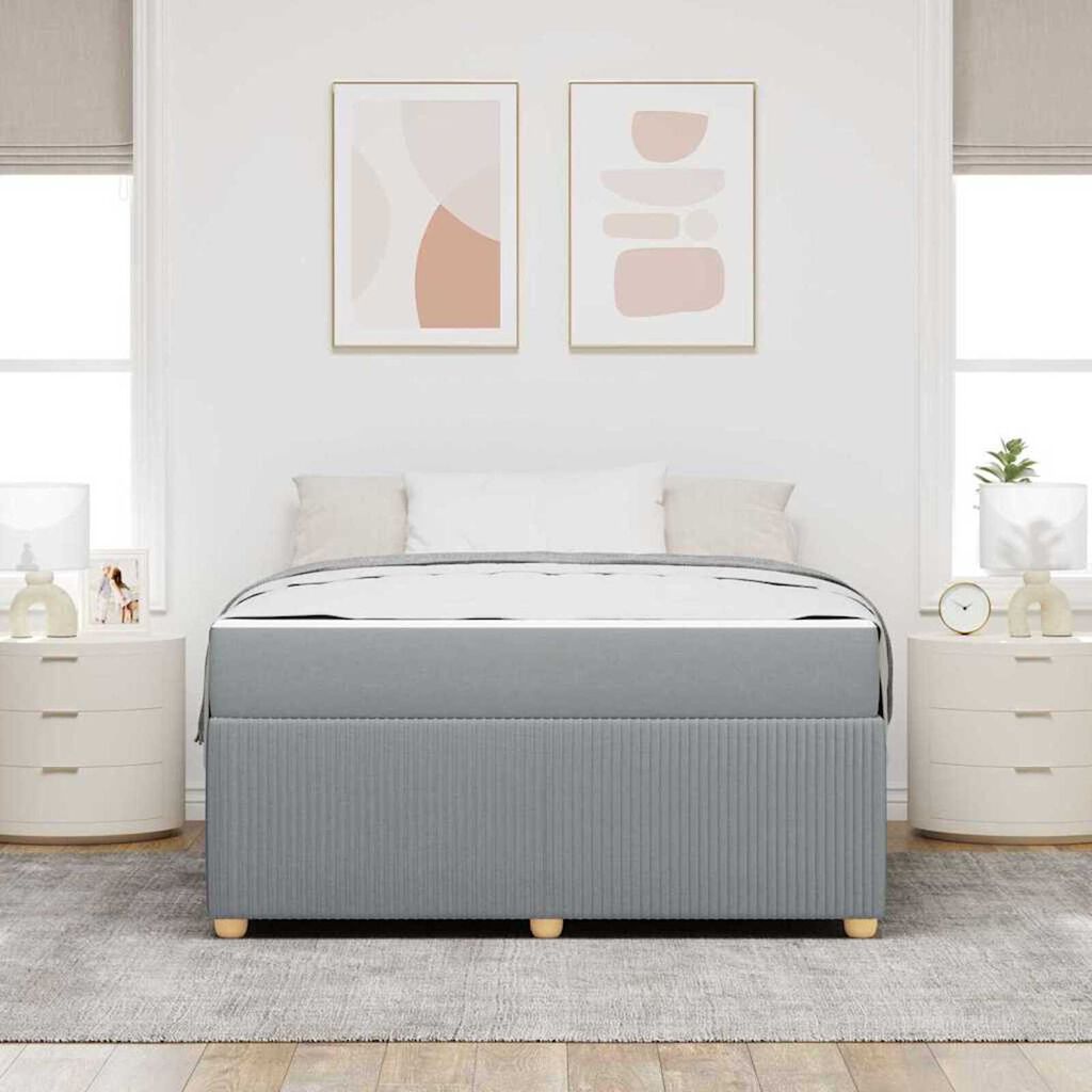 vidaXL Σκελετός Κρεβατιού Άλλο Ανοιχτό γκρι 160 x 200 cm ύφασμα