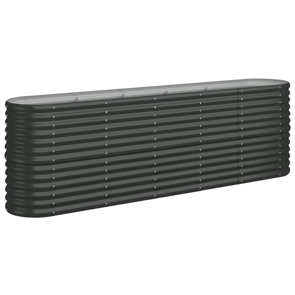 vidaXL Ζαρντινιέρα Ανθρακί 224x40x68 εκ Ατσάλι με Ηλεκτρ. Βαφή Πούδρας
