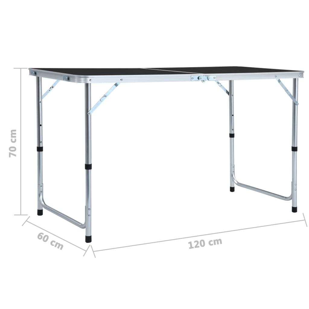 vidaXL Τραπέζι Κάμπινγκ Πτυσσόμενο Γκρι 120 x 60 εκ. Αλουμινίου