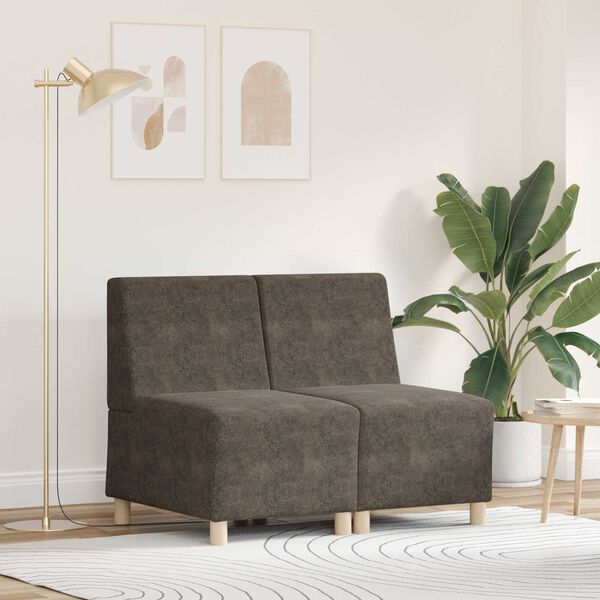 vidaXL Καθίσμα Σαλονιού 2 pcs Σκούρο Γκρι 55 εκ. Ψεύτικο σουέτ δέρμα