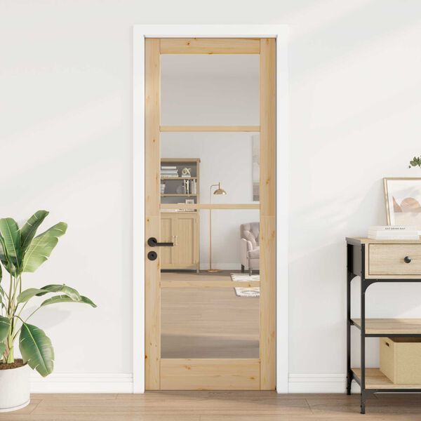 vidaXL Εσωτερική Πόρτα με Γυαλί "ORKDAL" 78x211x4 cm Στερεό Ξύλο Πεύκο