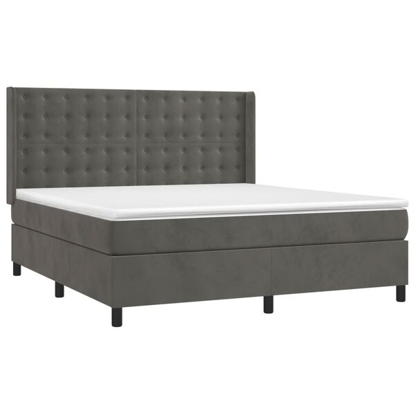 vidaXL &Kappa;&rho;&epsilon;&beta;ά&tau;&iota; Boxspring &mu;&epsilon; &Sigma;&tau;&rho;ώ&mu;&alpha; & LED &Sigma;&kappa;. &Gamma;&kappa;&rho;&iota; 160x200&epsilon;&kappa;. &Beta;&epsilon;&lambda;&omicron;ύ&delta;&iota;&nu;&omicron;