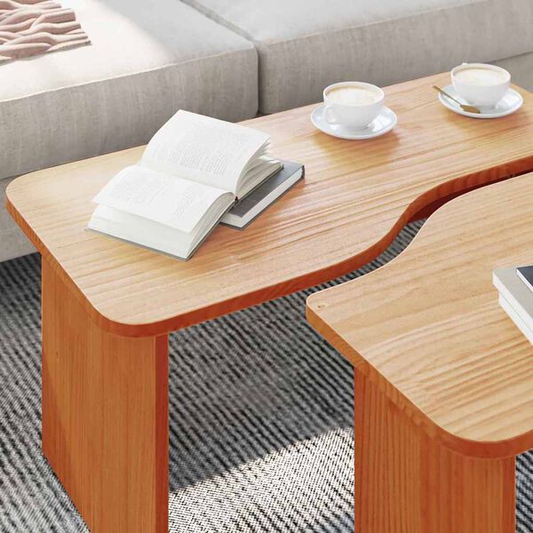 vidaXL Τραπεζάκι σαλονιού 2 pcs Καφέ κεριού 100 x 69 x 35.5 εκατοστά