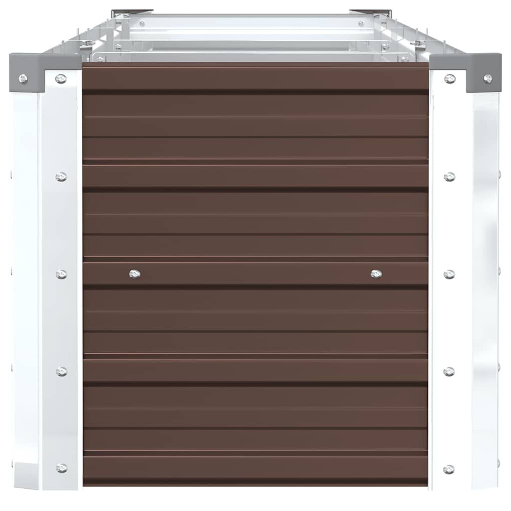 vidaXL Ζαρντινιέρα Υπερυψωμένη Καφέ 320x40x45 εκ. Γαλβανισμ. Χάλυβας