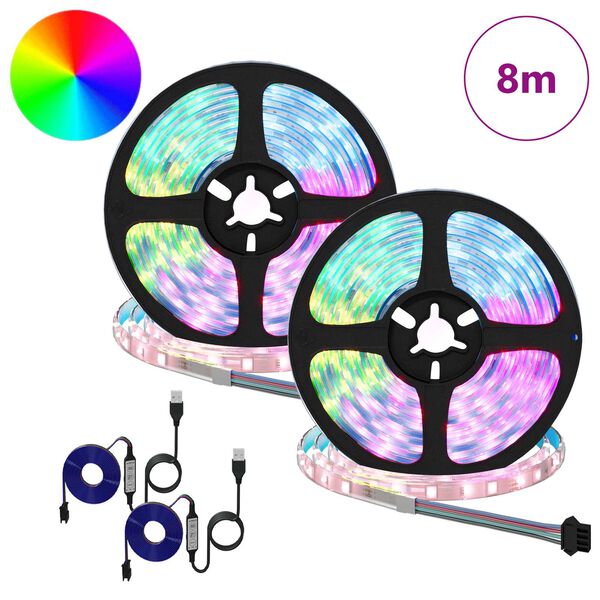 vidaXL &Lambda;&omega;&rho;ί&delta;&alpha; LED 4 pcs &Mu;&alpha;ύ&rho;&omicron; &kappa;&alpha;&iota; &Delta;&iota;&alpha;&phi;&alpha;&nu;έ&sigmaf; 400 x 0,8 x 0,3 &epsilon;&kappa;.