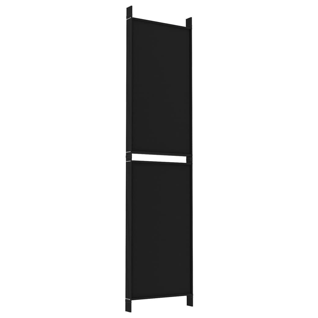vidaXL Διαχωριστικό Δωματίου με 5 Πάνελ Μαύρο 250x200 εκ. από Ύφασμα