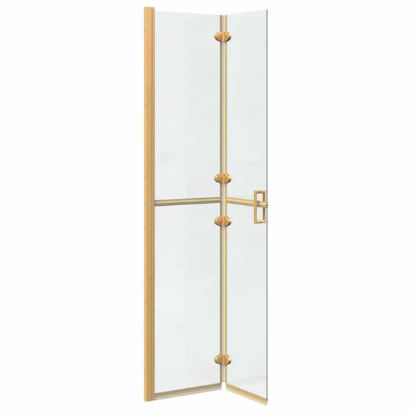 vidaXL Τοίχος ντους Walk-in Άλλο Χρυσό και διαφανές 80 x 190 cm