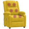 vidaXL Πολυθρόνα Μασάζ Ανακλινόμενη Κίτρινη Βελούδινη