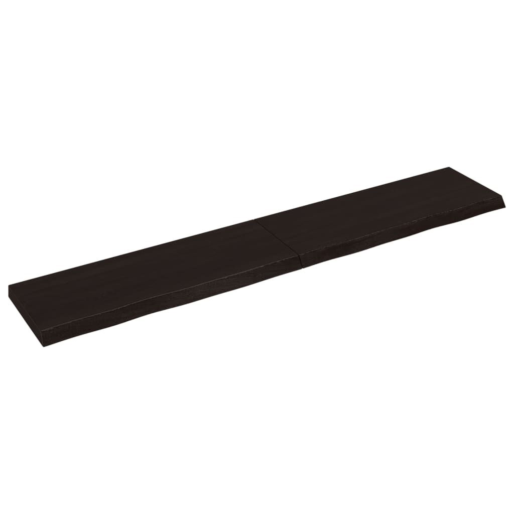vidaXL Πάγκος Μπάνιου Σκούρο Καφέ 220x40x(2-6) εκ. Επεξεργ. Μασίφ Ξύλο
