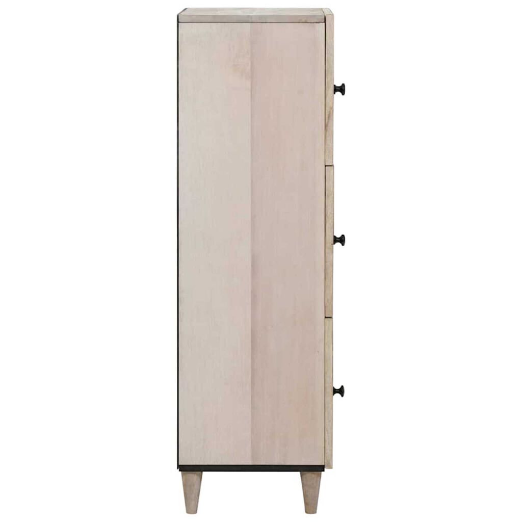 vidaXL Highboard με ράφι Λευκό 40 x 33 x 110 εκ Μασίφ ξύλο μάνγκο