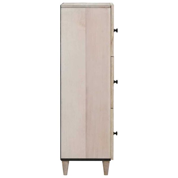 vidaXL Highboard με ράφι Λευκό 40 x 33 x 110 εκ Μασίφ ξύλο μάνγκο