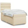 vidaXL Κρεβάτι Boxspring με Στρώμα Κρεμ 90x200 εκ.Υφασμάτινο