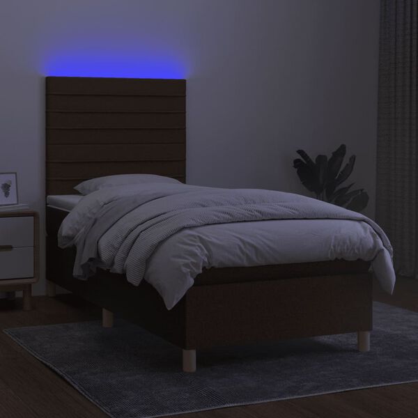 vidaXL &Kappa;&rho;&epsilon;&beta;ά&tau;&iota; Boxspring &mu;&epsilon; &Sigma;&tau;&rho;ώ&mu;&alpha; & LED &Sigma;&kappa;.&Kappa;&alpha;&phi;έ 100x200 &epsilon;&kappa; &Upsilon;&phi;&alpha;&sigma;&mu;ά&tau;&iota;&nu;&omicron;